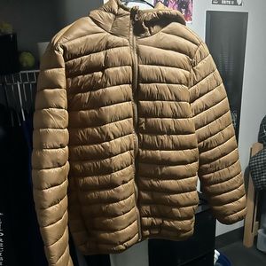 Brown hoodie bubble coat